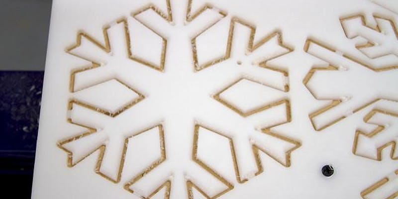 snowflake carved in plastic