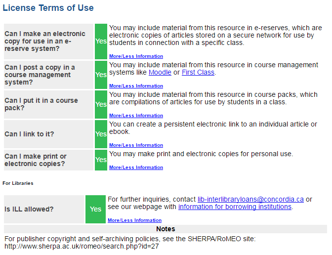 Usage Rights for Cambridge
Journals