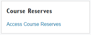 Adding course reserves tool