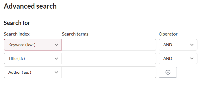 advanced search screen