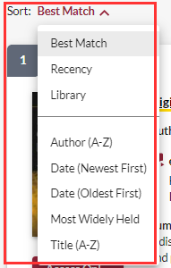 sorting options