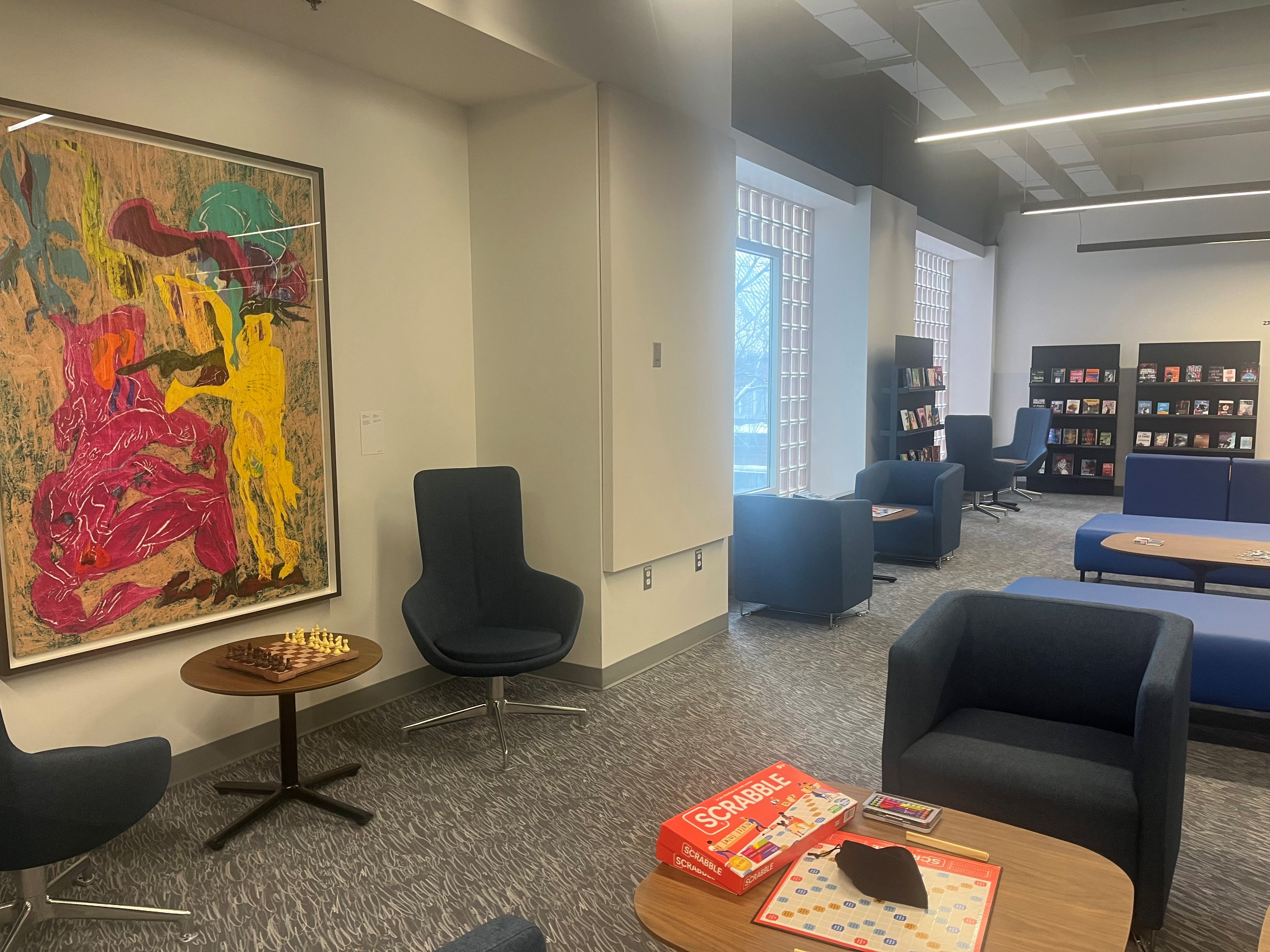 Leisure collection - books and games - at Vanier Library