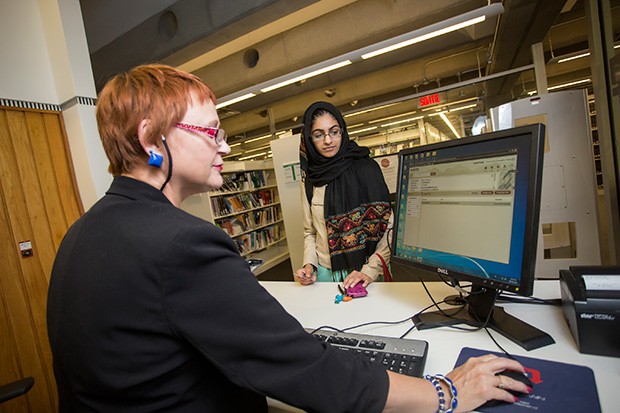 Circulation Desk at the Vanier Library