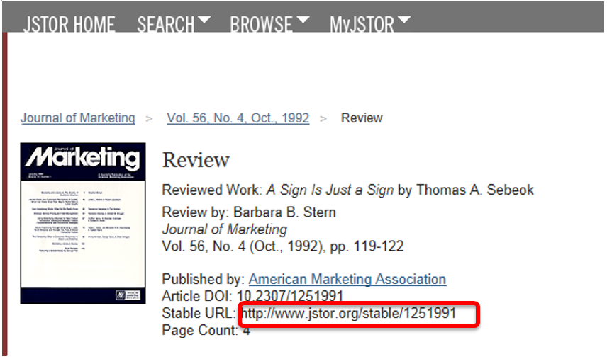 Do journal articles need a URL?