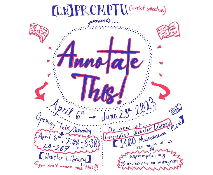 Unpromptu artist collective line drawing exhibition poster
